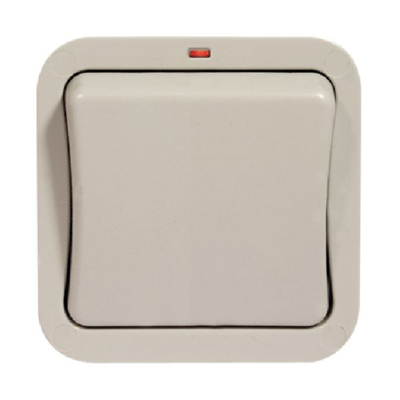 BG Weatherproof WP12 20A Single Switch with LED - Grey