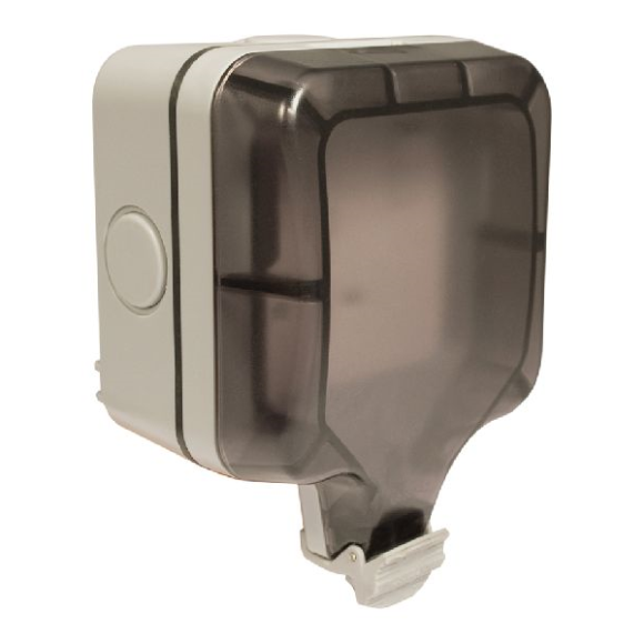 BG Weatherproof WP21 13A Single Switched Socket with LED - Grey