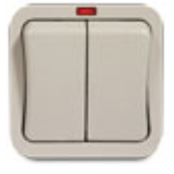 BG Weatherproof WP42 20A Double Switch with LED - Grey